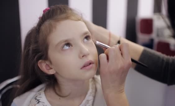 Little girl first makeup